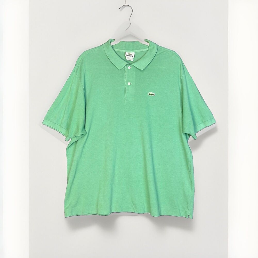 Lacoste Mens Size 7 XL Green Mint Cotton Pique Polo Shirt Alligator Logo